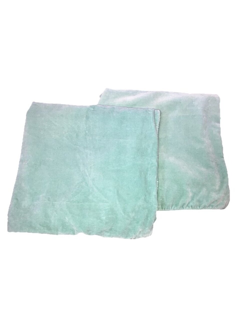 2 Sferra 1891 Velvet Cotton Decorative Pillow Slip Cover Mint Green